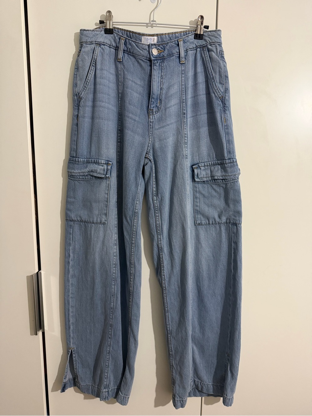 Time and Tru soft Lyocell / Cotton wide leg Cargo Jeans -6